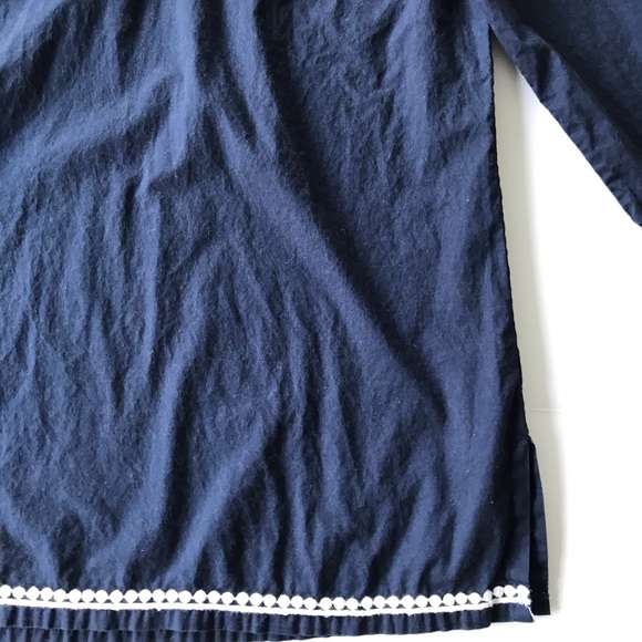 Crown & Ivy Beach Navy Blue Crochet Trim Tunic XS - Picture 8 of 11